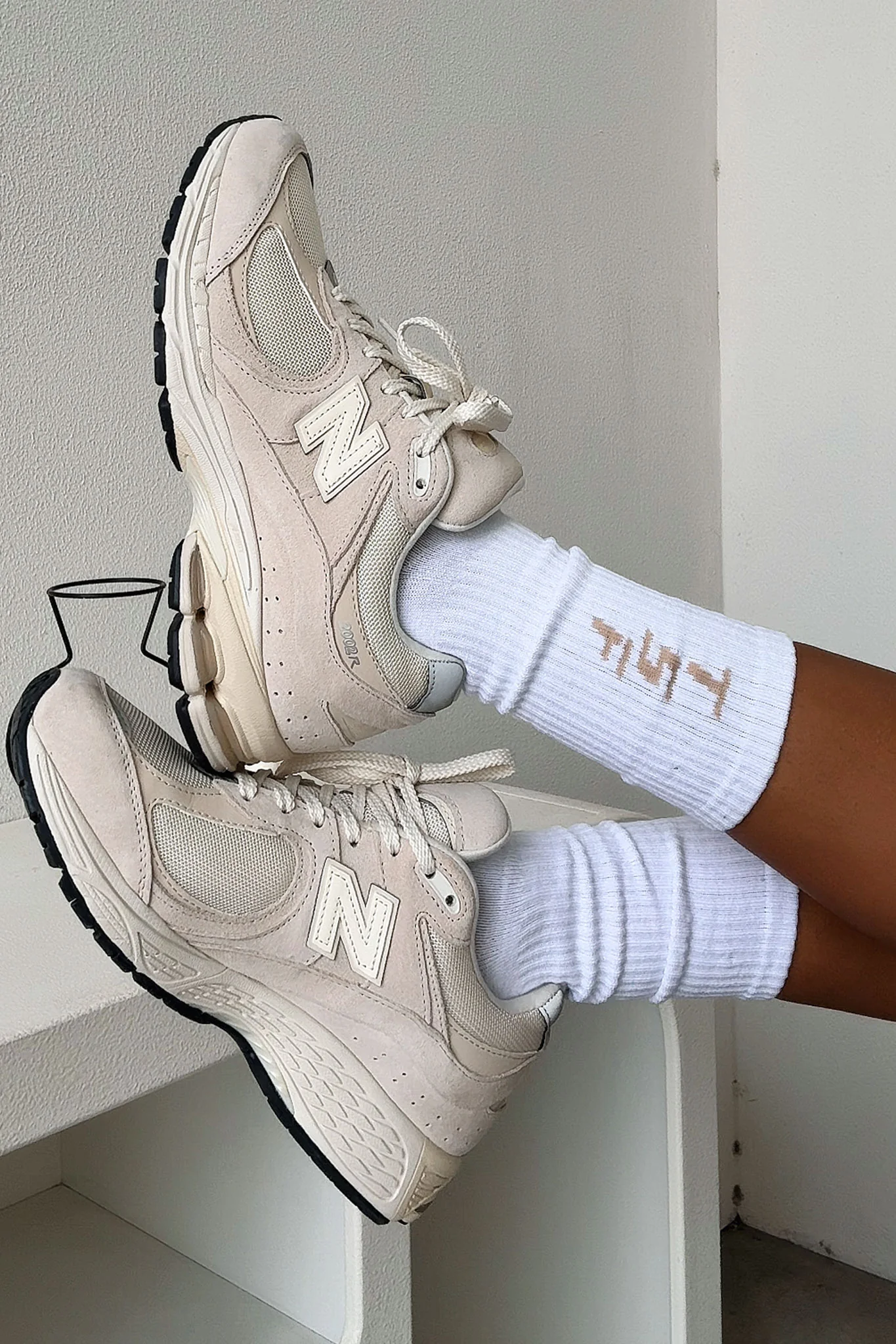 Missy Socks - White/Beige