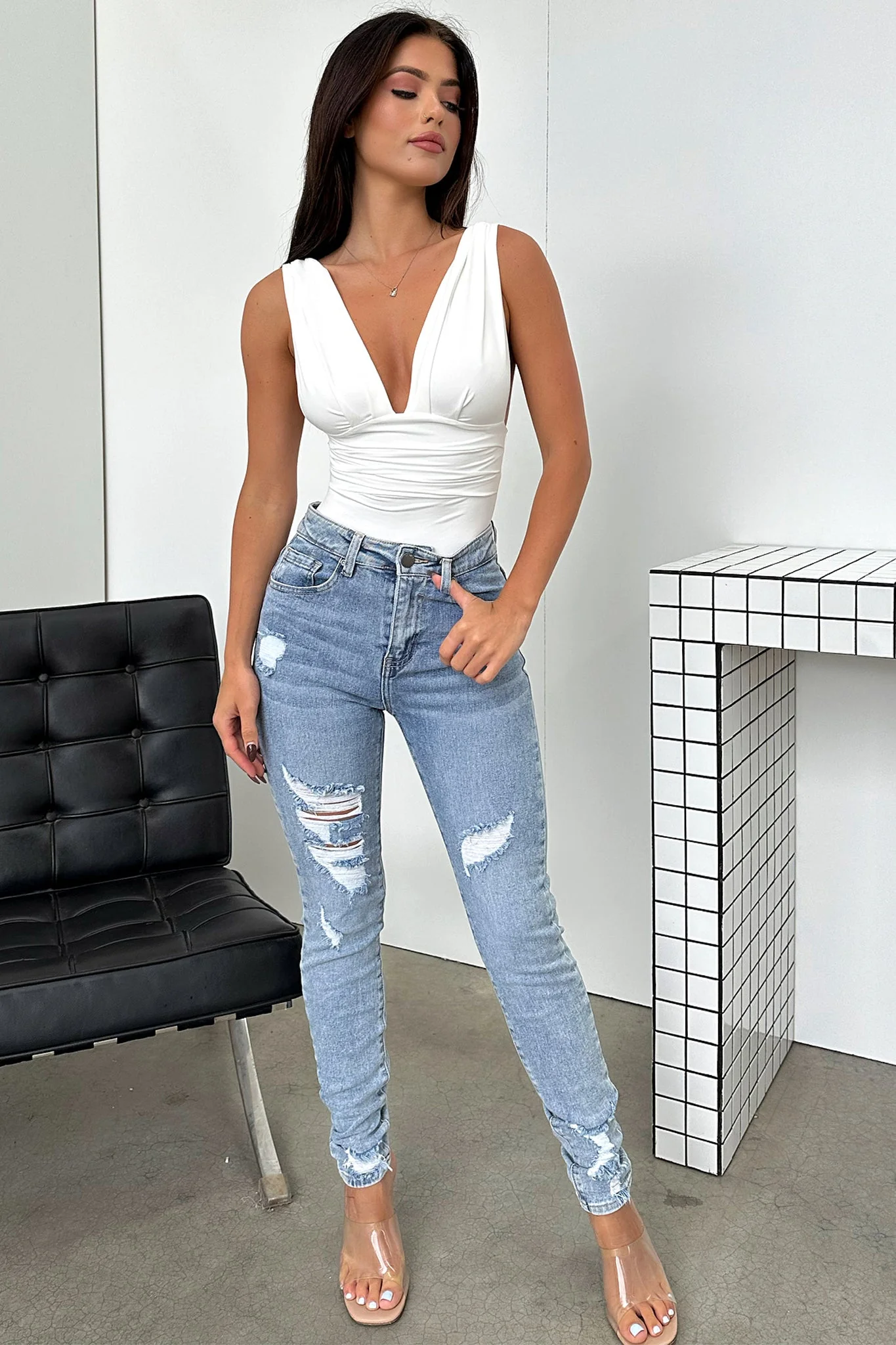 Katia Skinny Jeans - Blue Denim