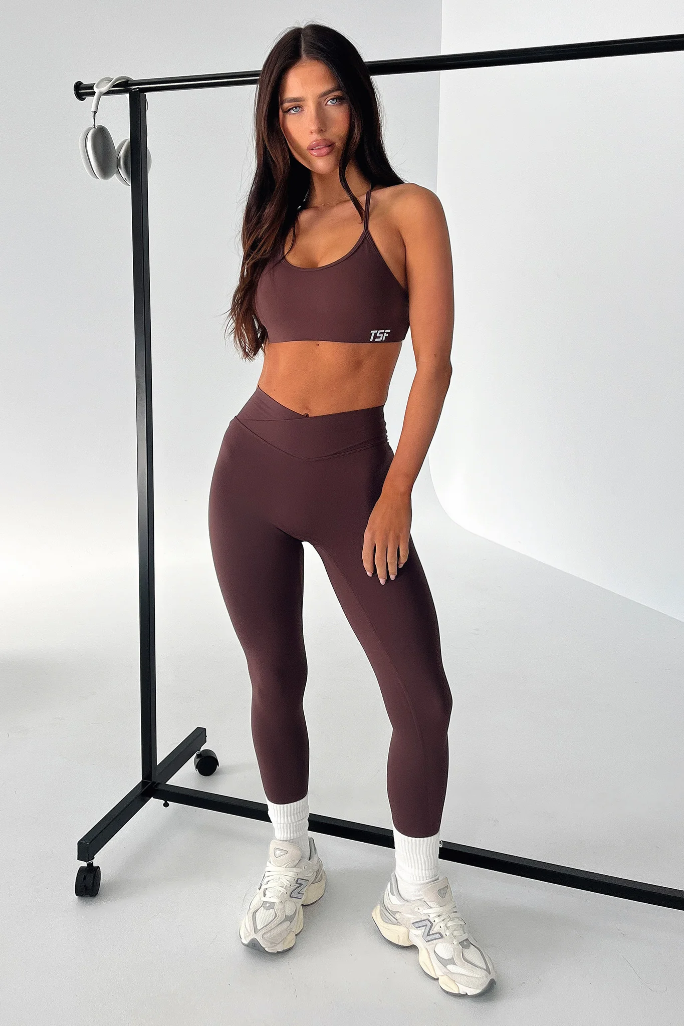 Kamari Open Back Sports Bra - Brown