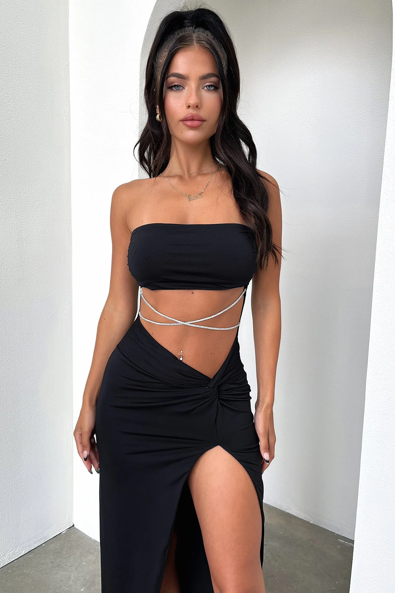 Zeilie Midi Dress - Black