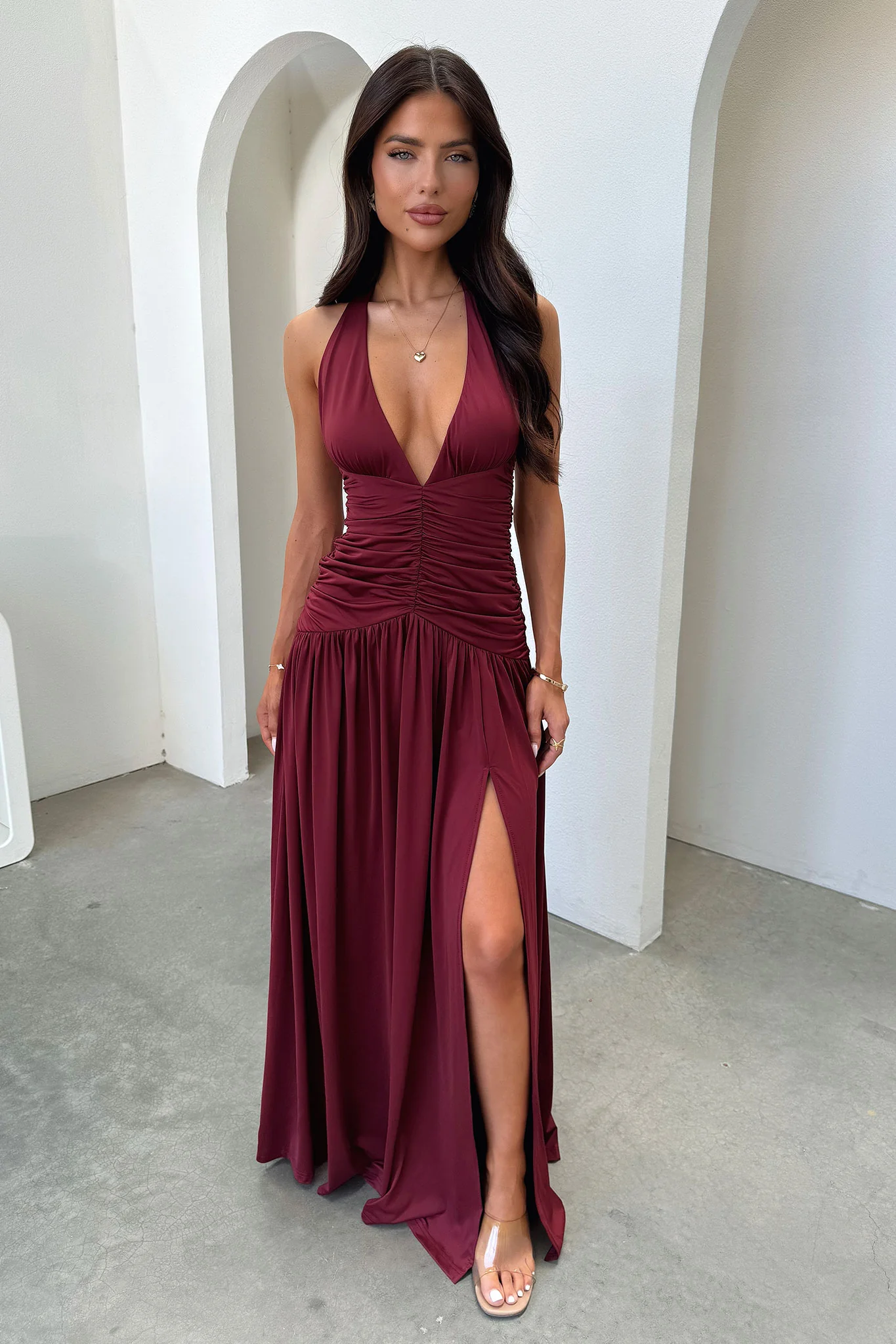 29365-ginevra-ruched-halter-maxi-dress-burgundy-1.webp