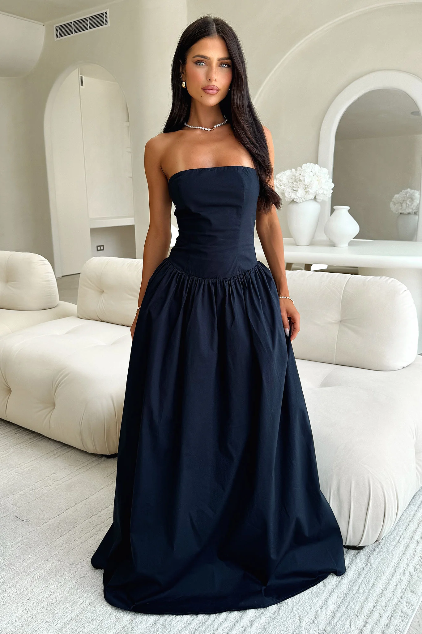 Iridessa Strapless Maxi Dress - Navy