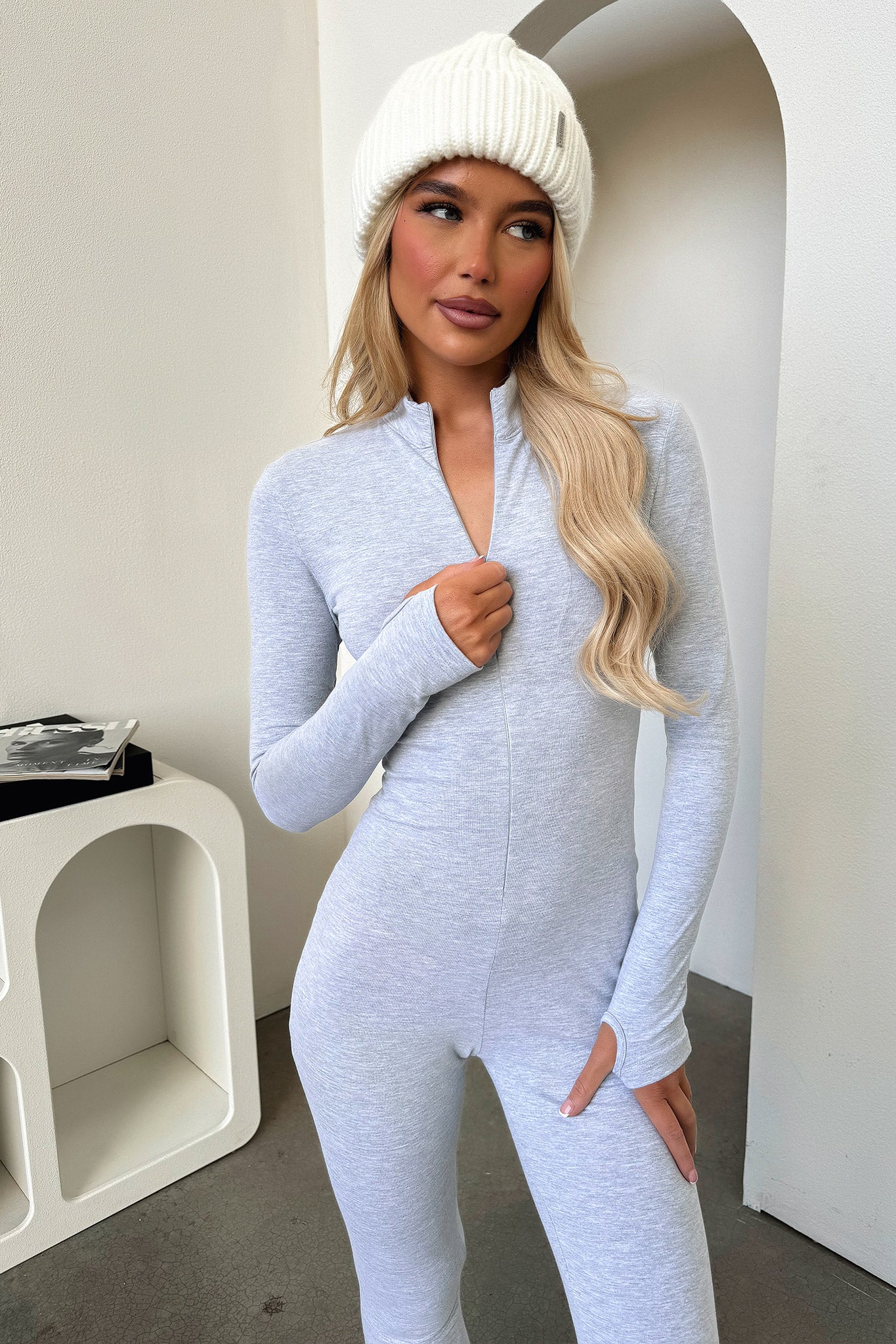 Tammy Long Sleeve Jumpsuit - Grey