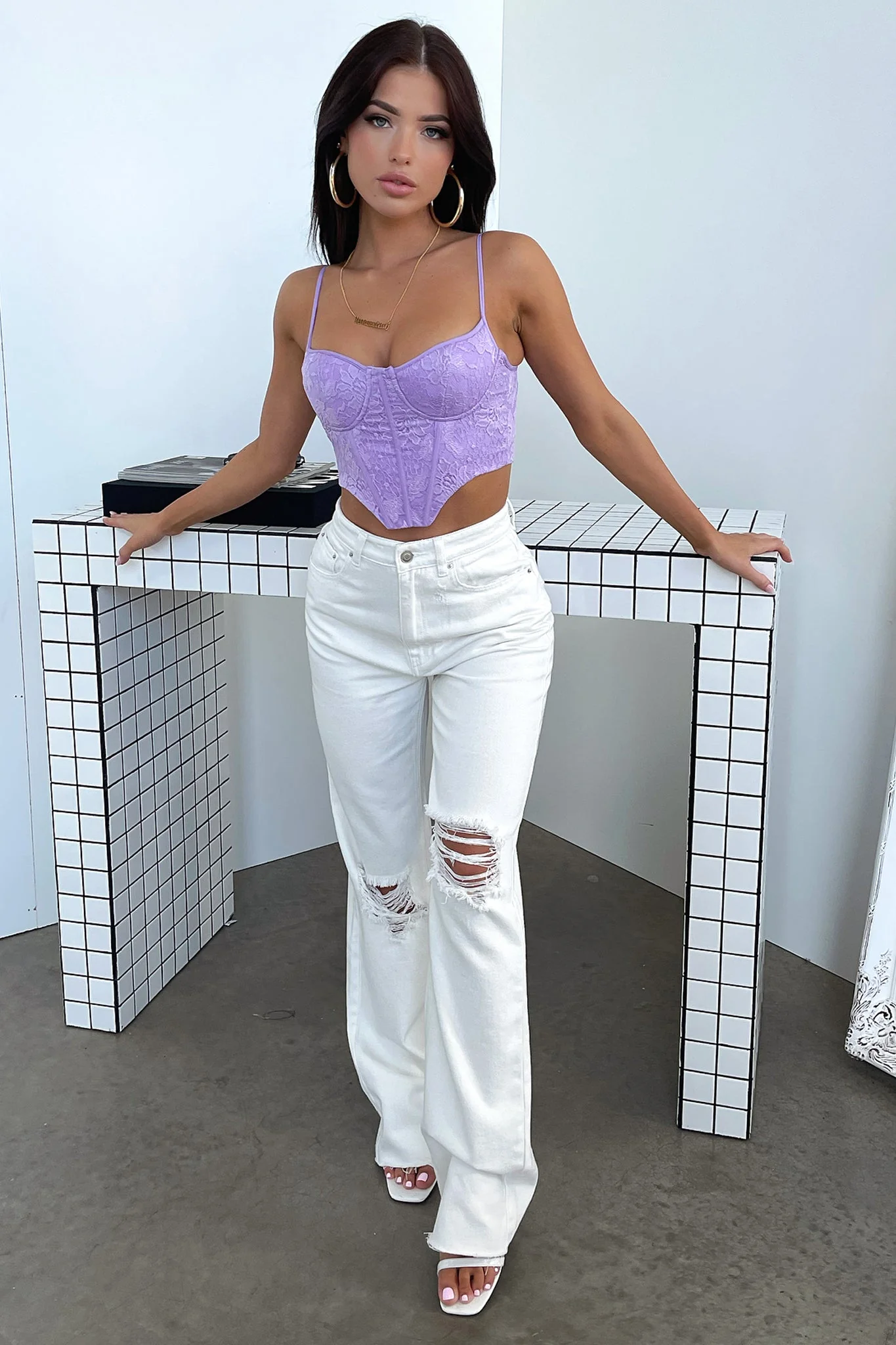 Marko Lace Corset - Lilac